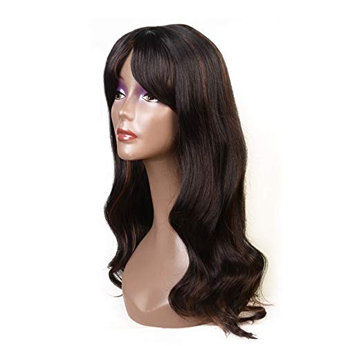 DER Bob Pelucas con Flequillo for Mujeres Fibra sintética Resistente al Calor (Stretched Length : 22inches)