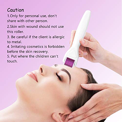 Derma Roller Kit 6 en 1, 1.5/1.0/0.5 Micro agujas Cepillo de silicona y bandeja desinfectante para la regeneración de la piel, arrugas, manchas oscuras, manchas de acné.