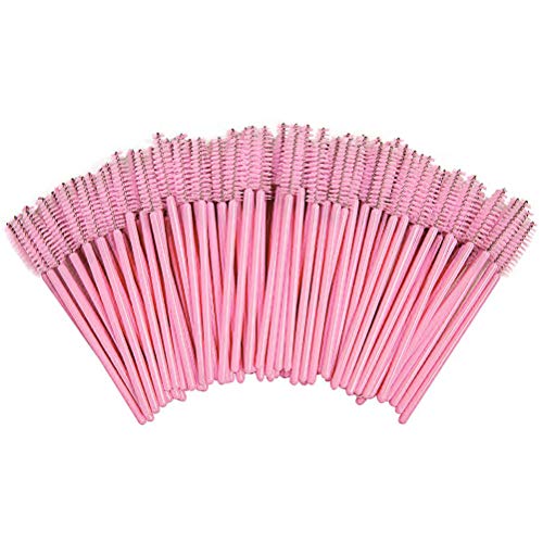 Desechable Pestañas Cepillo ZSWQPlastico desechable rosa Cepillos para Pestañas y Cejas para Pestañas Extensión Ceja y Maquillaje Color Rose
