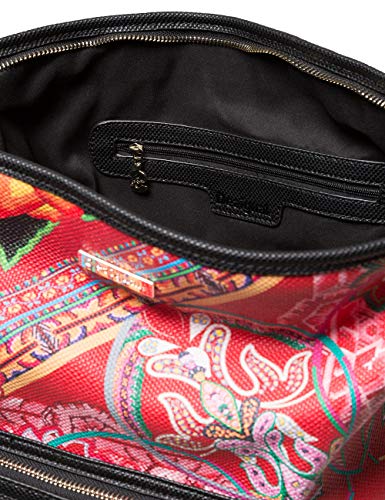 Desigual - Bag Folklore Cards Olesa Women, Shoppers y bolsos de hombro Mujer, Negro, 14x32.5x31 cm (B x H T)