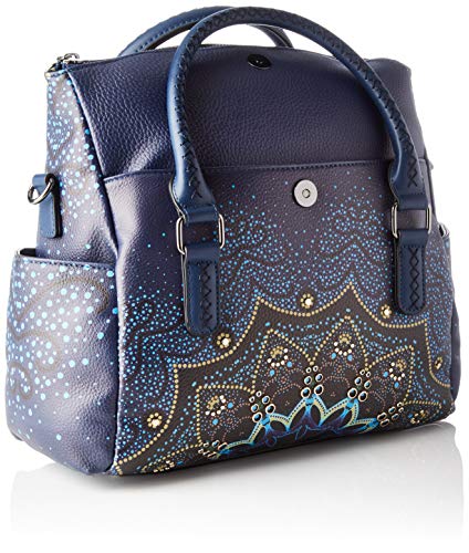 Desigual Bag Tekila Sunrise Loverty, Bolso Plegable para Mujer, Azul (Petrucho), U