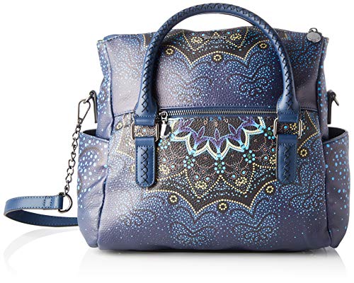 Desigual Bag Tekila Sunrise Loverty, Bolso Plegable para Mujer, Azul (Petrucho), U