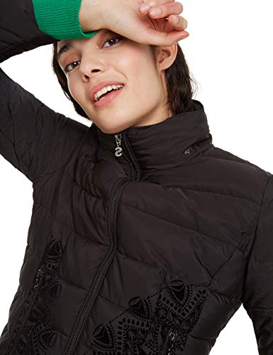Desigual Coat Mandala Abrigo, negro (negro 2000), 44 para Mujer