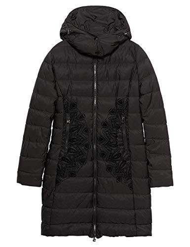 Desigual Coat Mandala Abrigo, negro (negro 2000), 44 para Mujer