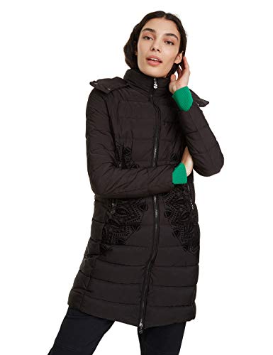 Desigual Coat Mandala Abrigo, negro (negro 2000), 44 para Mujer