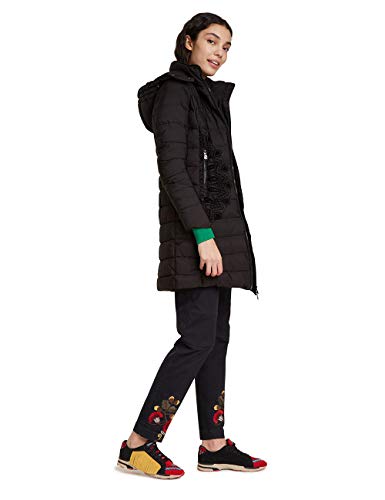 Desigual Coat Mandala Abrigo, negro (negro 2000), 44 para Mujer