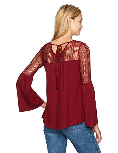 Desigual Ts_Neusifu, Camisa Manga Larga para Mujer, Rojo (Burdeos 3006), M (Talla de fabricante: L)