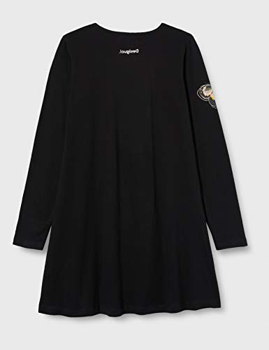 Desigual Vest_Naucalpan Vestido Casual, Black, 3/4 para Niñas