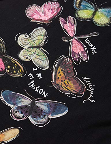 Desigual Vest_Naucalpan Vestido Casual, Black, 3/4 para Niñas