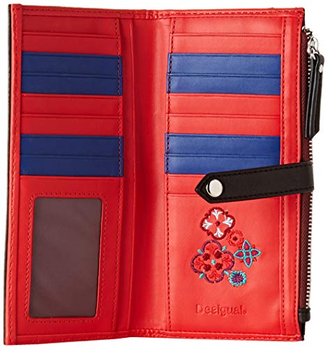 Desigual Wallet Rep Nanit Pia, Billetera para Mujer, Negro (Negro), 1.5x9.5x19.5 cm (B x H x T)