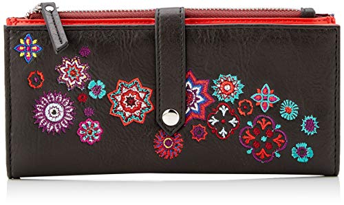 Desigual Wallet Rep Nanit Pia, Billetera para Mujer, Negro (Negro), 1.5x9.5x19.5 cm (B x H x T)