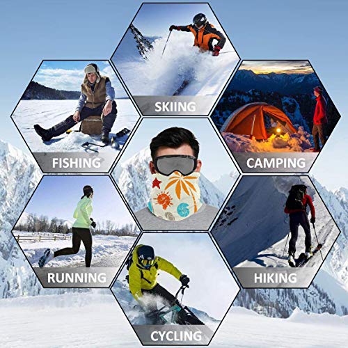 Desing shop Sun Palm Tree Surfboards Beauty Fleece Neck Warmer Men - Windproof Neck Gaiter Face Cover For Cold Weather - Face Scarf For Winter Outdoor Activities
