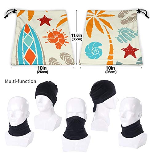 Desing shop Sun Palm Tree Surfboards Beauty Fleece Neck Warmer Men - Windproof Neck Gaiter Face Cover For Cold Weather - Face Scarf For Winter Outdoor Activities