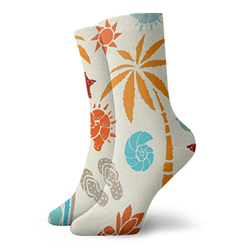 Desing shop Sun Palm Tree Surfboards Beauty Novelty Funny Crazy Crew Sock Cool Unisex Sport Athletic Socks 30cm Long Personalized Gift Socks