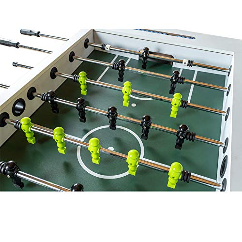 Devessport - Futbolín Quartz White ideal para jugar con amigos - Gran tamaño - Patas con mayor estabilidad - Mango de plástico - Retorno de bolas - Con posavasos - Medidas: 145 x 75.8 x 87.5 Cm