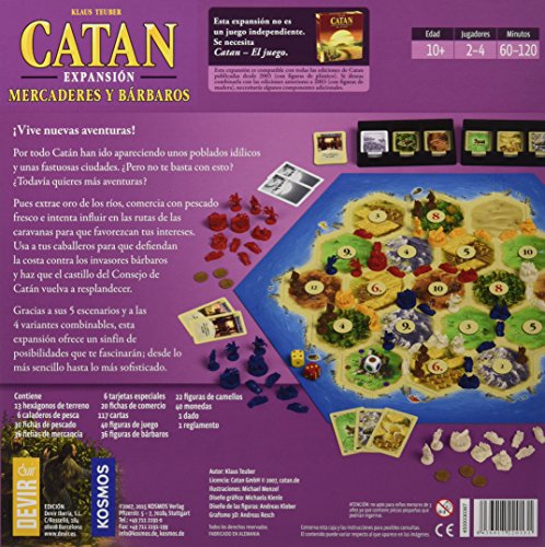 Devir - Catan Expansión Mercaderes y Bárbaros, juego de mesa
