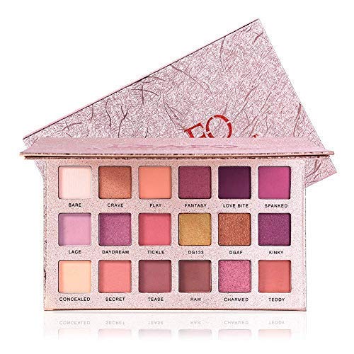 DGAFO Sombra de ojos de 18 colores con maquillaje de espejo paleta de belleza pigmento brillo mate Sombra de ojos rosa