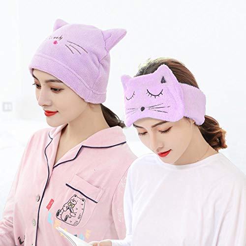 Diadema Mujer- 3 Piezas, Diadema Elástica Franela Gato, Diadema Elástica Hidratante, Diadema Ducha Lavado Maquillaje-Smiley bordado rosa