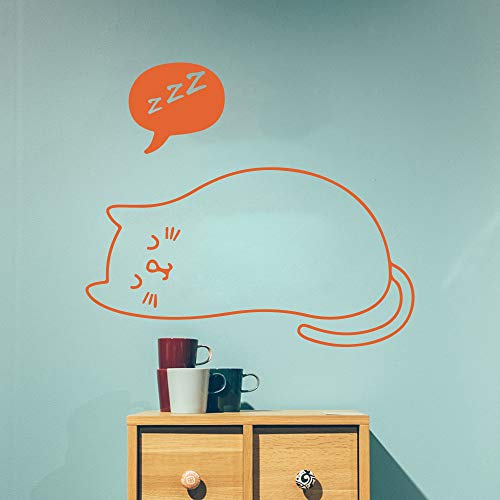 Dibujos animados geométricos bruja gato luna etiqueta de la pared del cuarto de niños sala de niños mascota gato magia brujería animal tatuajes de pared dormitorio vinilo ~ 1 56 * 49 cm