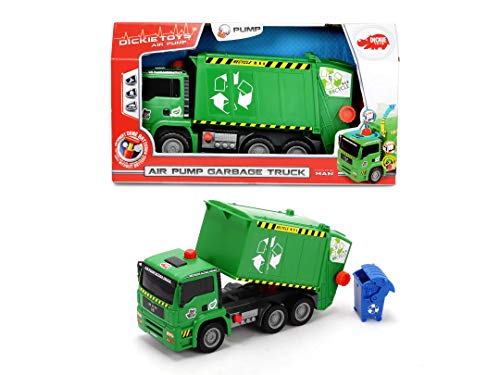 Dickie- Air Pump Garbage Truck Camión de Basura, Color Verde (3805000)