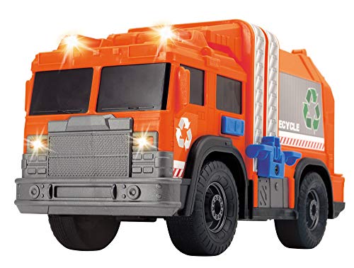 Dickie-Camión de Reciclaje luz y Sonido Action Series 30cm 3306001 Juguete, Color Naranja