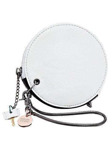 Diesel Chubby B02077 100% Cuero Llavero, Cartera para Llaves, Cartera para Llaves, Cartera, Monedero, Blanco / Negro