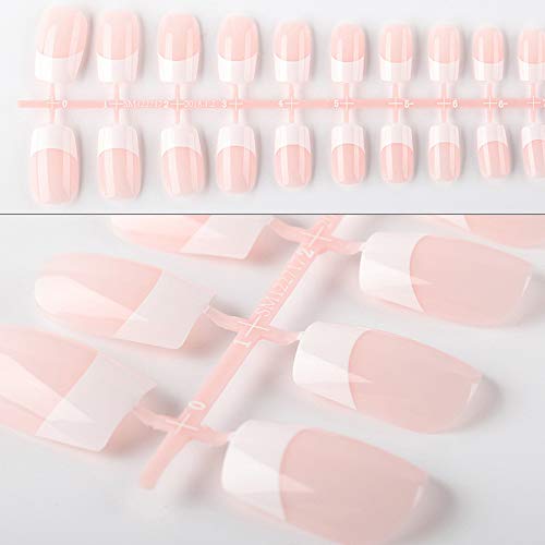 Diferentes Tamaños Puntas De Uñas Artificiales Uñas Postizas Desnudas Naturales Presione La Pegatina De Manicura DIY Juego De Uñas Francesas Artificiales Uñas Falsas De Diferentes Tamaños（2 Pcs）