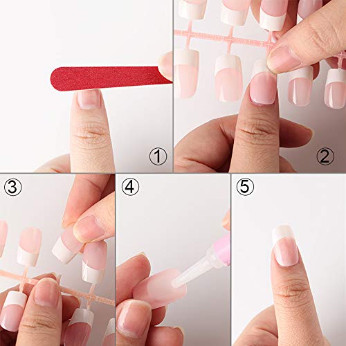 Diferentes Tamaños Puntas De Uñas Artificiales Uñas Postizas Desnudas Naturales Presione La Pegatina De Manicura DIY Juego De Uñas Francesas Artificiales Uñas Falsas De Diferentes Tamaños（2 Pcs）