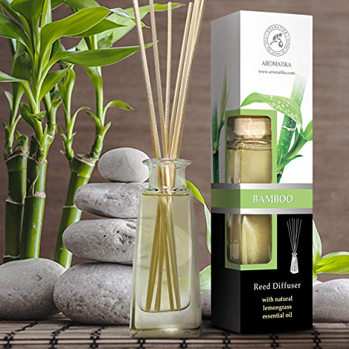 Difusor de Bambú con Aceite Esencial 100ml - 100% Puro & Natural - Set con 8 Varillas de Bambú - Humidificador - Ambientador de Bambú - Hogares - Oficinas - Boutiques - Restaurantes Aromaterapia