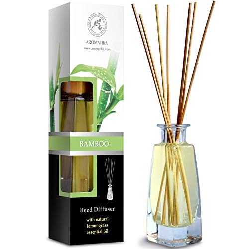 Difusor de Bambú con Aceite Esencial 100ml - 100% Puro & Natural - Set con 8 Varillas de Bambú - Humidificador - Ambientador de Bambú - Hogares - Oficinas - Boutiques - Restaurantes Aromaterapia