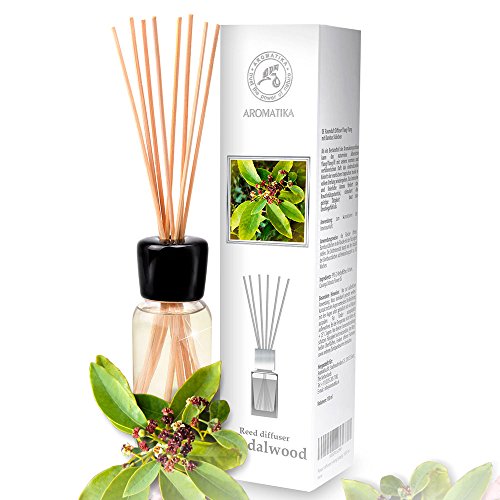Difusor de Sándalo 100ml - Fragancias de Intensas y Duraderas - con 8 palitos de bambú - 0% Alcohol - Set de para Aromatizar el Aire para Cuartos - Aromaterapia - Ambientador