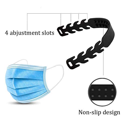 Dioxide 12pcs Extensores de correa para la oreja, cierre de velcro, hebilla de silicona, ajuste antiapretamiento, antideslizante, protector para aliviar el dolor de oído, para niños y adultos