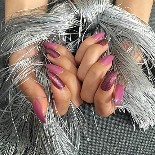 Diseños de uñas violeta y morado oscuro para uñas Diseños de uñas falsos y estilete de tamaño mediano