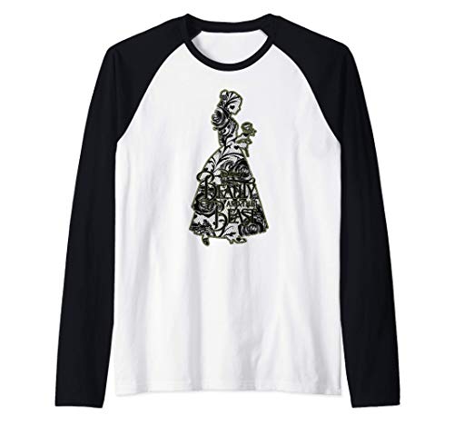 Disney Beauty & The Beast Belle Lace Pattern Camiseta Manga Raglan