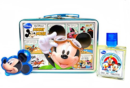 Disney mickey mouse gift set 50ml edt spray + luggage tag + travel cas.