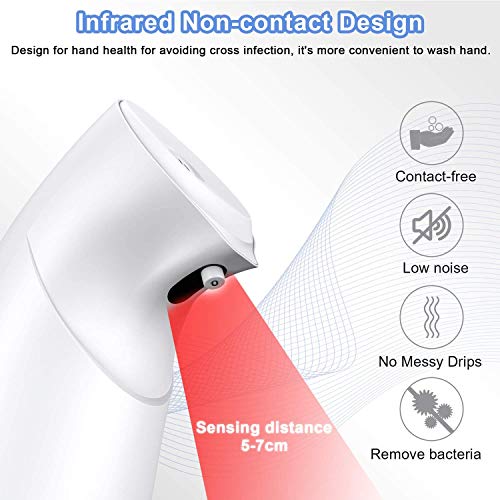 Dispensador automático de desinfectante de manos, 450 ml, botellas de spray de alcohol líquido sin contacto, dispensador de jabón con sensor de movimiento por infrarrojos, IPX3 resistente al agua(G)