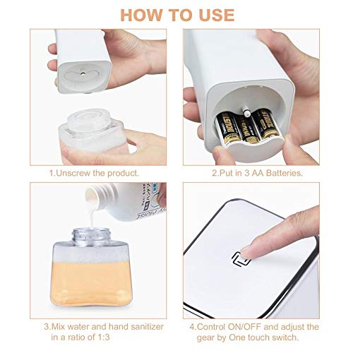 Dispensador de jabón sin contacto, no es fácil de bloquear, fácil de limpiar, fácil de usar para cocinas, oficinas, escuelas, hoteles