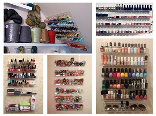 Display4top expositores de acrílico transparente para esmaltes de uñas, con efecto flotante, organizador acoplado a la pared,6PCS