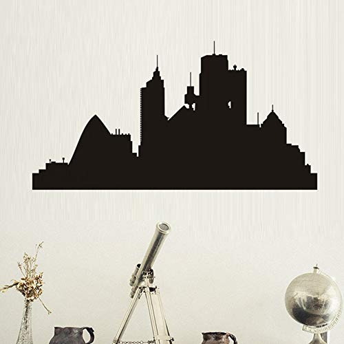 Distintivo ciudad silueta Muursticker Pvc pared calcomanía vinilo extraíble decoración del hogar pegatina de pared para sala de estar en la pared 57 * 109cm