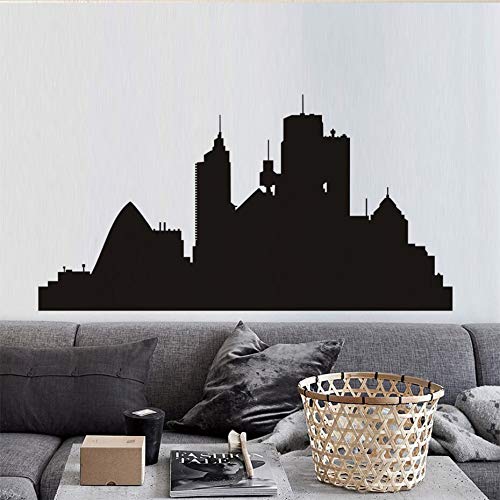 Distintivo ciudad silueta Muursticker Pvc pared calcomanía vinilo extraíble decoración del hogar pegatina de pared para sala de estar en la pared 57 * 109cm