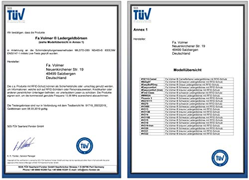 Diverso Cartera De Cuero En Horizontal Hombres Mujeres Bloqueo RFID Fa.Volmer Serie #Easycomfort (Marron)