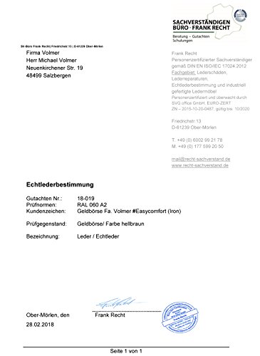 Diverso Cartera De Cuero En Horizontal Hombres Mujeres Bloqueo RFID Fa.Volmer Serie #Easycomfort (Marron)