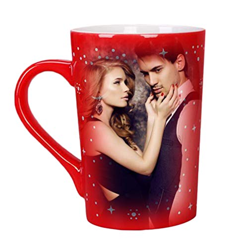 DIY Imprimir Imagen Taza De Café Taza Mágica Personalizada De Cambio De Color Sensible Al Calor Debe(Rojo 12 * 7 * 8.3 CM/4.72 * 2.76 * 3.27 IN)