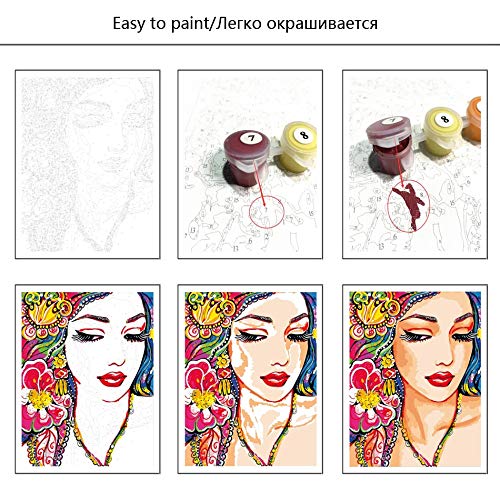 DIY Pintar por números Pintado a Mano Santa y Animal Adulto Digital Toolkit Painting, DIY Oil Painting Gift Set, Frameless Painting 40X50CM