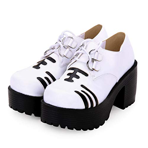 DJDLNK Otoño Lolita Zapatos De Tacón Alto De Fondo Grueso Muffin College Soft Girl Student Shoes