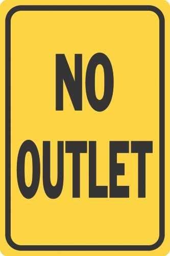 DKISEE Aluminum Safety Sign No Outlet Heavy-Duty Reflective Sign Durable Rust Proof Warning Sign Aluminum Metal Sign 12"x18"