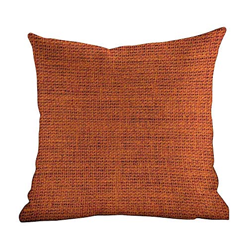 DKISEE Linen Blend Decrotive Pillow Covers Burnt Orange, Rough Texture Close-Up Thick Fabric Image Print Country Living Rustic Style, Burnt, Printed Pillow with Insert & Hidden Zipper 26x26 Inches