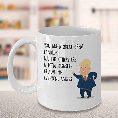DKISEE - Taza de café con texto "Donal Trump", regalo personalizado personalizado para propietarios de bienes raíces inquilinos, edificio de viviendas, propietario de apartamentos de 11 oz