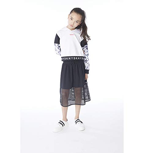 DKNY Falda Acampanada bimateria Joven Negro 10AÃ‘OS