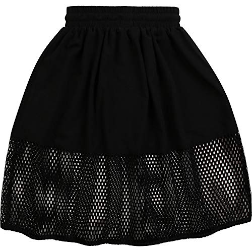 DKNY Falda Acampanada bimateria Joven Negro 10AÃ‘OS
